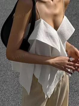 Однобортный топ с рюшами Dazy, белый