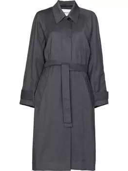 Однобортный тренч с поясом Low Classic, серый