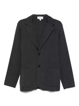 Однобортный трикотажный блейзер Lardini, серый