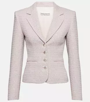 Однобортный твидовый блейзер с пайетками ALESSANDRA RICH, разноцветный