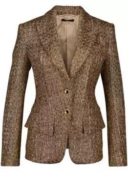 Однобортный твидовый пиджак TOM FORD, золотой