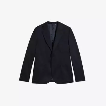 Однобортный вечерний жакет Yarm из смесовой шерсти Ted Baker, темно-синий