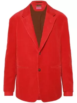 Однобортный вельветовый пиджак Zegna, красный