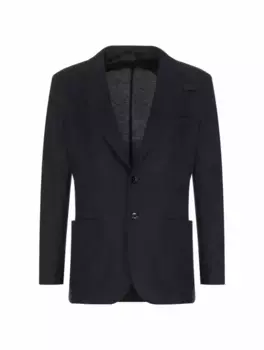 Однобортный вязаный пиджак Brioni, тёмно-синий