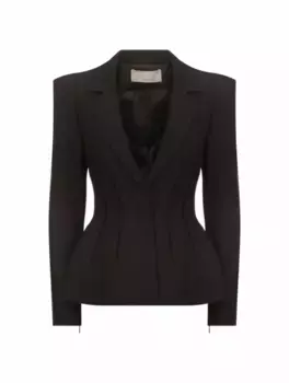 Однобортный жакет Elie Saab, черный