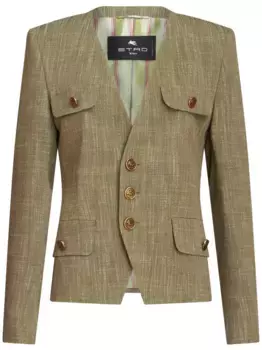 Однобортный жакет ETRO, зеленый