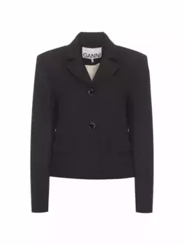 Однобортный жакет Ganni, черный