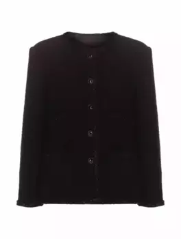 Однобортный жакет из букле Lvir, черный