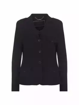 Однобортный жакет из крепа Kiton, черный