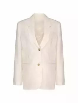 Однобортный жакет из крепа TOTEME, белый