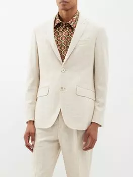 Однобортный жакет из смесовой альпаки. Etro, бежевый