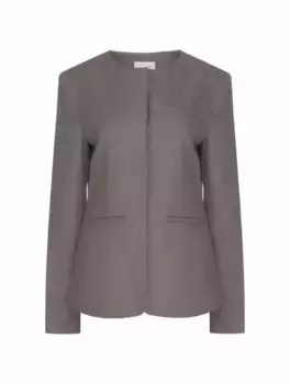 Однобортный жакет из вискозы LouLou de Saison, серый