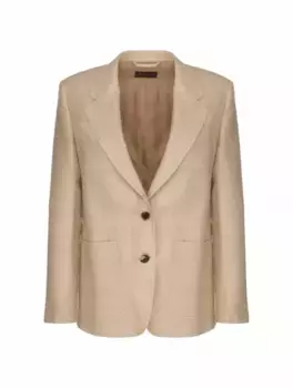 Однобортный жакет Maria Loro Piana, бежевый