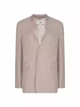 Однобортный жакет MM6 MAISON MARGIELA, бежевый