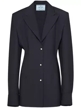 Однобортный жакет-рубашка Prada, синий