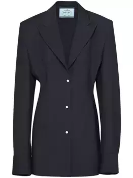 Однобортный жакет-рубашка Prada, синий