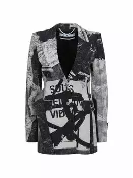 Однобортный жакет с абстрактным принтом Off-White