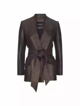 Однобортный жакет с эффектом металлик Kiton, коричневый