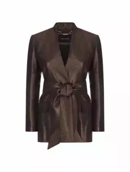 Однобортный жакет с эффектом металлик Kiton, коричневый