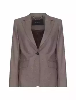 Однобортный жакет с микроузором Kiton, коричневый