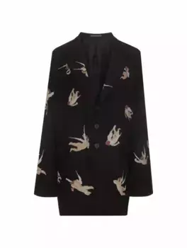 Однобортный жакет с принтом Yohji Yamamoto, мультиколор