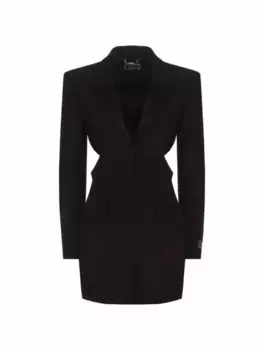 Однобортный жакет с вырезом Versace, черный