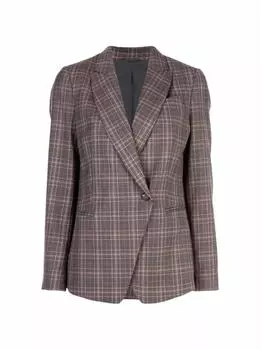 Однобортный жакет в клетку Brunello Cucinelli