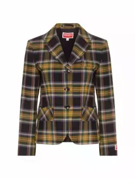 Однобортный жакет в клетку Kenzo, мультиколор