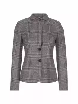 Однобортный жакет в клетку Kiton, серый