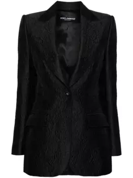 Однобортный жаккардовый пиджак DOLCE & GABBANA, черный