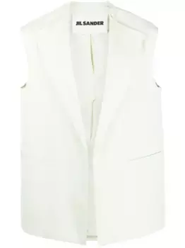 Однобортный жилет с V-образным вырезом JIL SANDER, зеленый