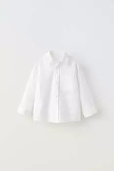 Одноцветная рубашка Zara, белый