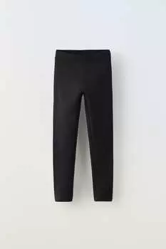 Одноцветные леггинсы Zara, черный