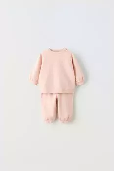 Однократная плаховая свитшота и брюки коорд ZARA, светло-розовый