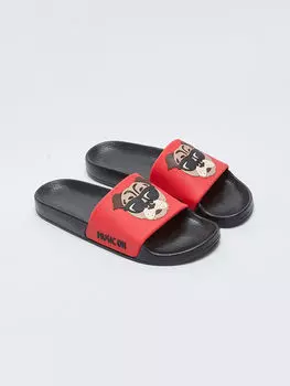 Однополосные тапочки для мальчиков с принтом LCW Steps