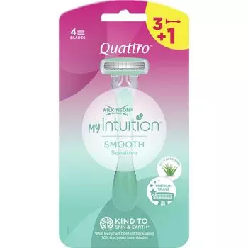 Одноразовая бритва Quattro Smooth Sensitive Wilkinson Sword, 4 шт.