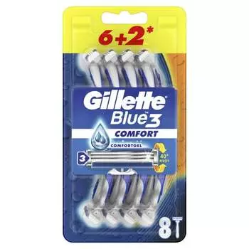 Одноразовая мужская бритва, 8 шт. Gillette Blue3 Comfort