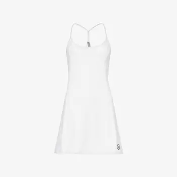 Одноразовое мини-платье из эластичной ткани с круглым вырезом Vuori, белый
