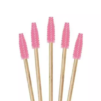 Одноразовые эко бамбуковые кисточки-спирали для ресниц, Розовый, 25 шт. Manybeauty