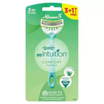 Одноразовые бритвы для женщин 4 шт. Wilkinson,My Intuition Xtreme3 Comfort Sensitive