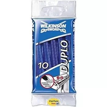 Одноразовые бритвы Duplo с двумя лезвиями — упаковка из 10 шт., Wilkinson Sword