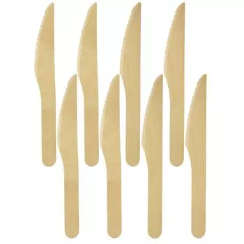 Одноразовые деревянные ножи, столовые приборы ЭКО 8 шт sarcia.eu