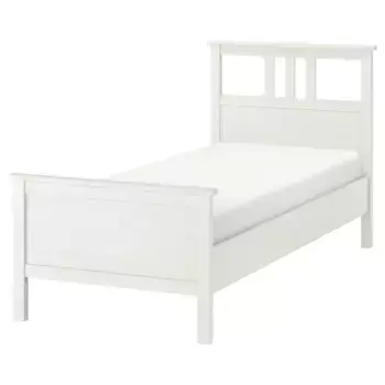 Односпальная кровать, белый лак, 90х200 см, HEMNES/LURY IKEA