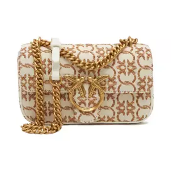 Односторонняя сумка-мессенджер Love One Mini DC Pinko, бежевый