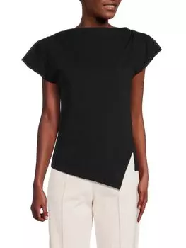 Однотонная асимметричная футболка Sebani Isabel Marant, черный