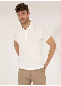 Однотонная белая мужская футболка-поло EARTH Pierre Cardin, белый