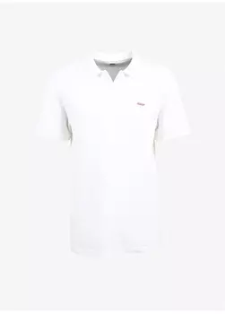 Однотонная белая мужская футболка-поло Levis
