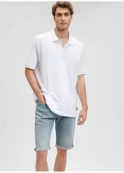 Однотонная белая мужская футболка-поло M0611859-620_ФУТБОЛКА-ПОЛО Mavi, белый