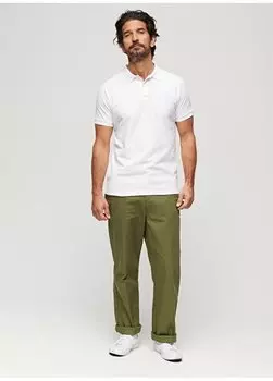 Однотонная белая мужская футболка-поло M1110343A01C_CLASSIC PIQUE POLO Superdry, белый