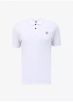 Однотонная белая мужская футболка-поло M2YP24KC9T1G011_WASHED SS POLO - OR Guess, белый